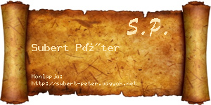 Subert Péter névjegykártya