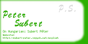 peter subert business card