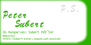 peter subert business card